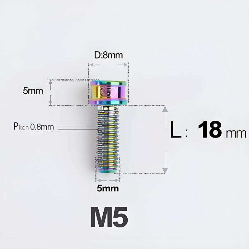 M5x10/12/16/18MM Titanium Bolts For Bike & Motorcycle