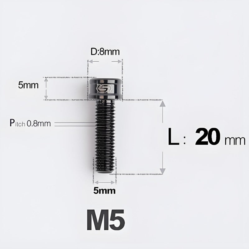 M5x10/12/16/18MM Titanium Bolts For Bike & Motorcycle
