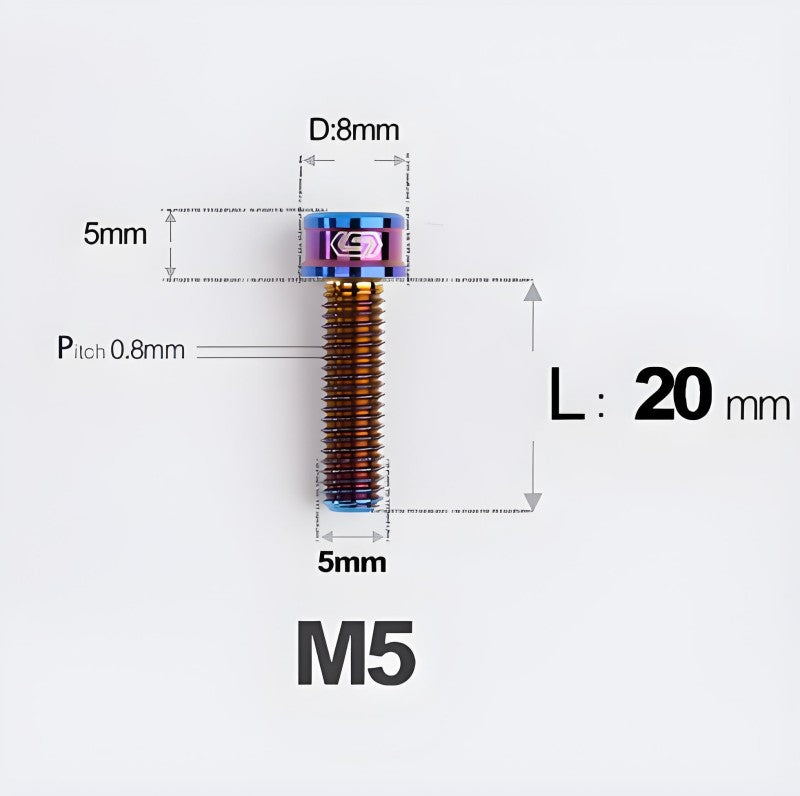 M5x10/12/16/18MM Titanium Bolts For Bike & Motorcycle