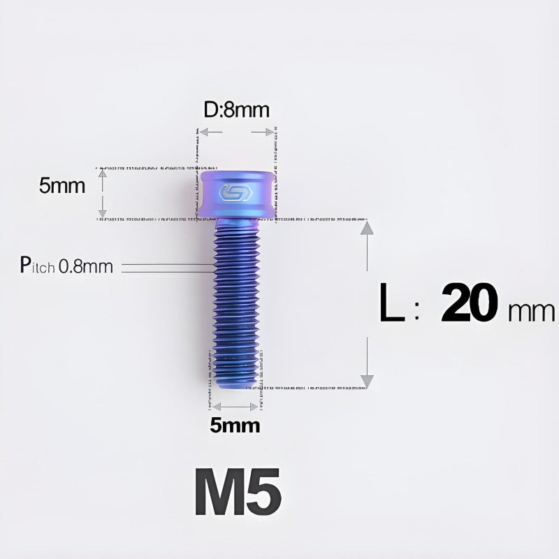 M5x10/12/16/18MM Titanium Bolts For Bike & Motorcycle