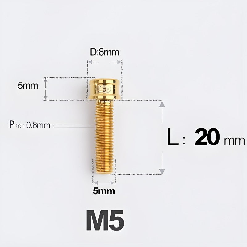 M5x10/12/16/18MM Titanium Bolts For Bike & Motorcycle