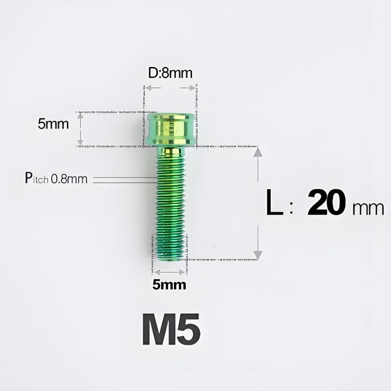 M5x10/12/16/18MM Titanium Bolts For Bike & Motorcycle