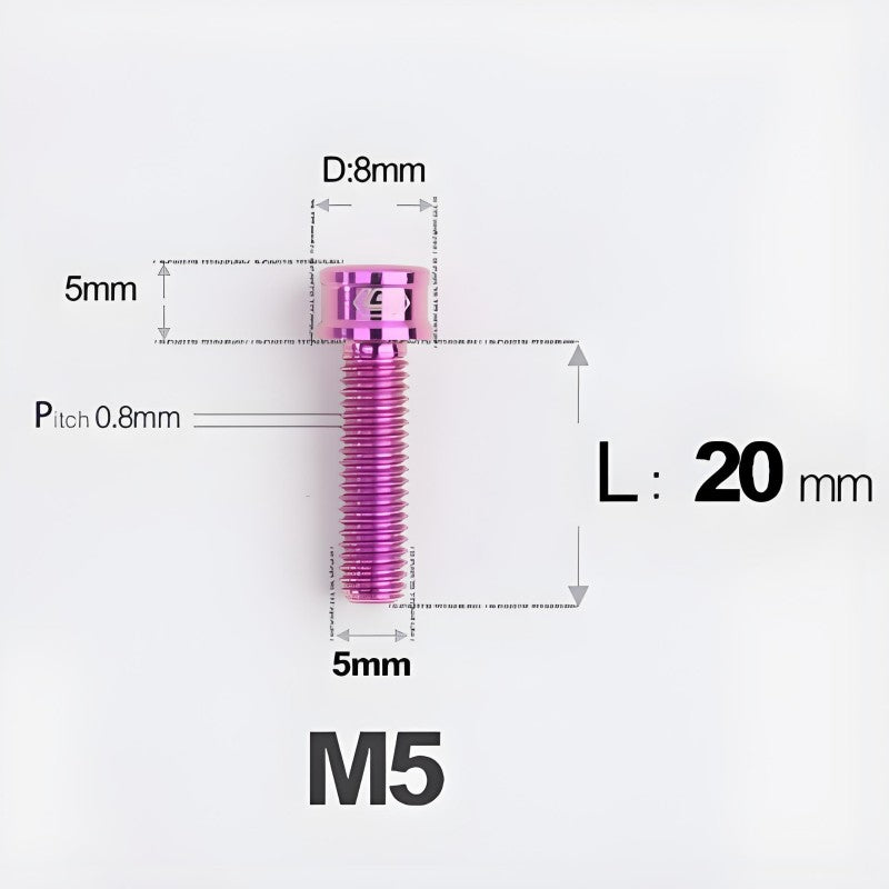 M5x10/12/16/18MM Titanium Bolts For Bike & Motorcycle