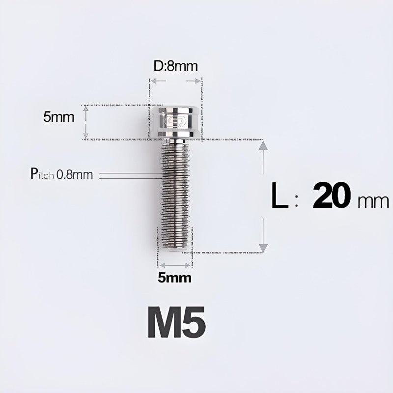 M5x10/12/16/18MM Titanium Bolts For Bike & Motorcycle