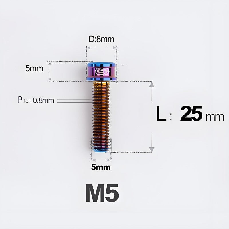 M5x10/12/16/18MM Titanium Bolts For Bike & Motorcycle