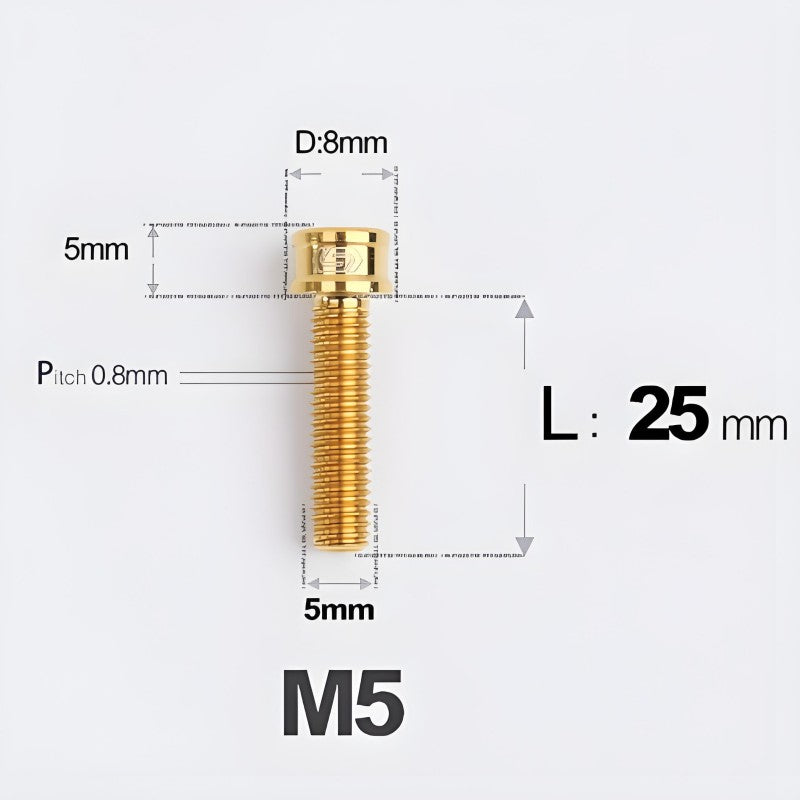 M5x10/12/16/18MM Titanium Bolts For Bike & Motorcycle