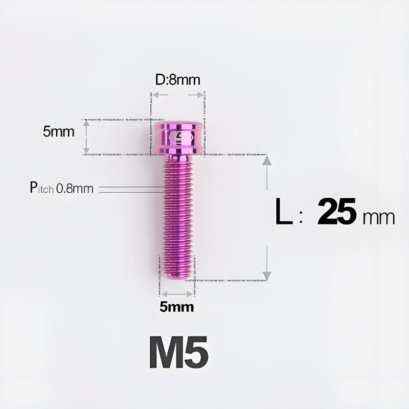 M5x10/12/16/18MM Titanium Bolts For Bike & Motorcycle