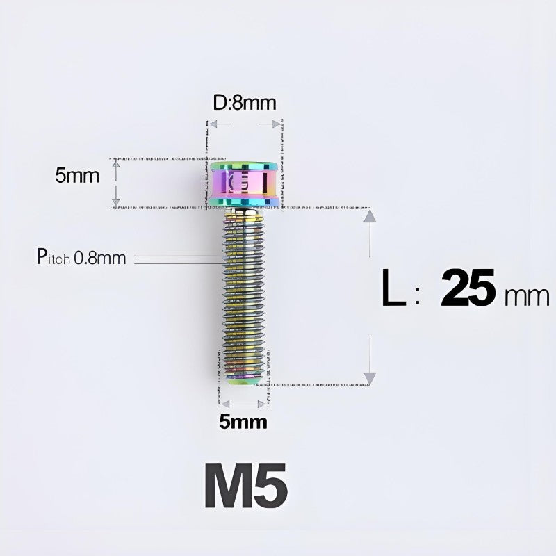 M5x10/12/16/18MM Titanium Bolts For Bike & Motorcycle