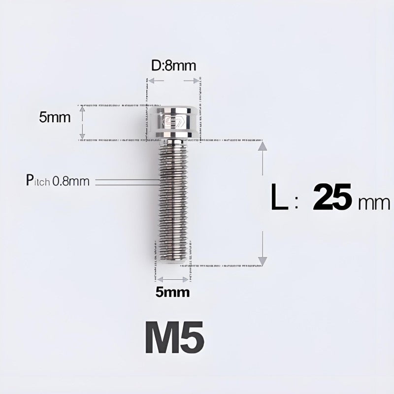 M5x10/12/16/18MM Titanium Bolts For Bike & Motorcycle