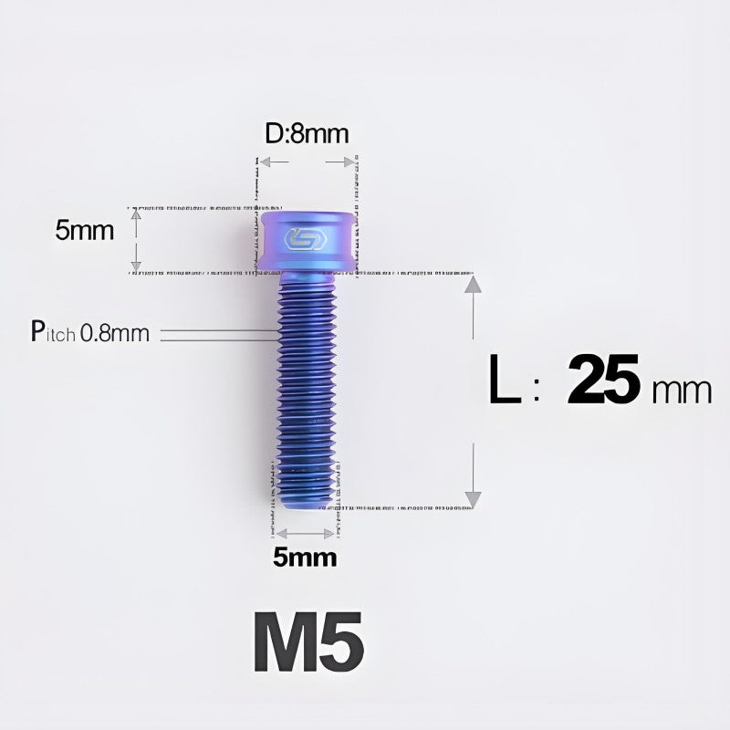 M5x10/12/16/18MM Titanium Bolts For Bike & Motorcycle