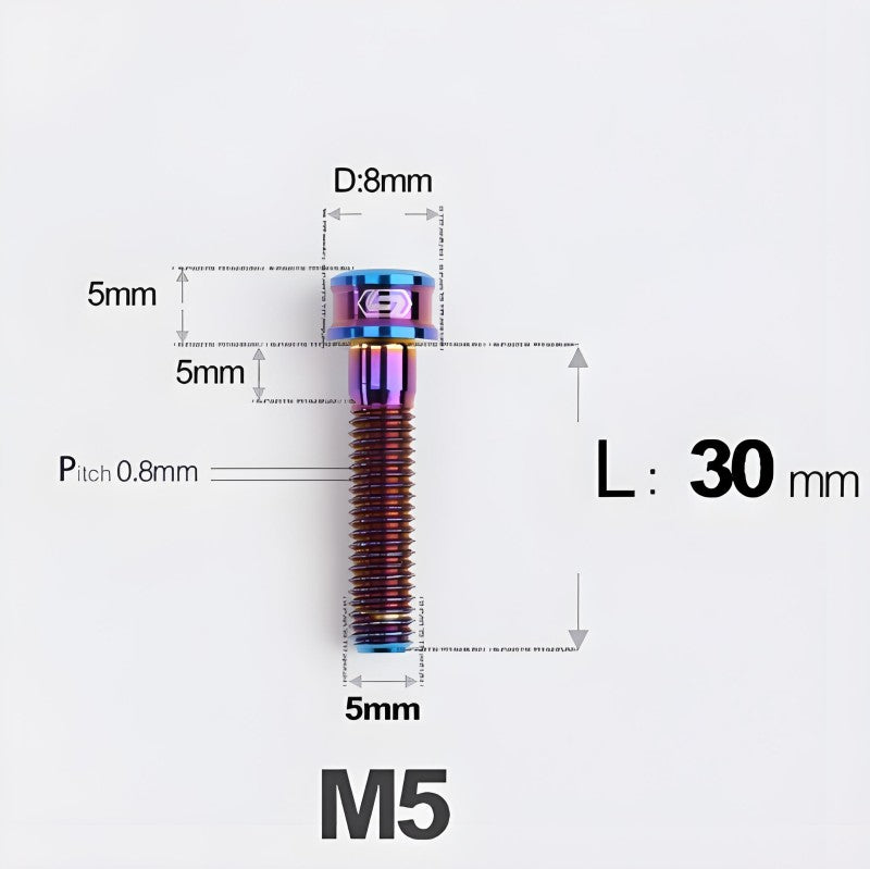M5x10/12/16/18MM Titanium Bolts For Bike & Motorcycle