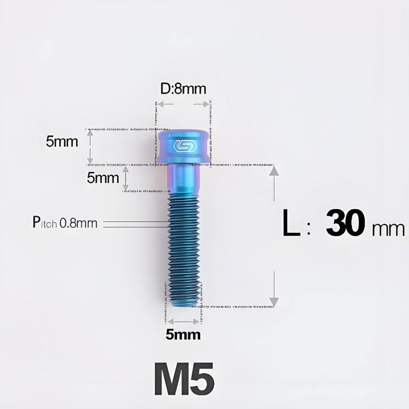 M5x10/12/16/18MM Titanium Bolts For Bike & Motorcycle
