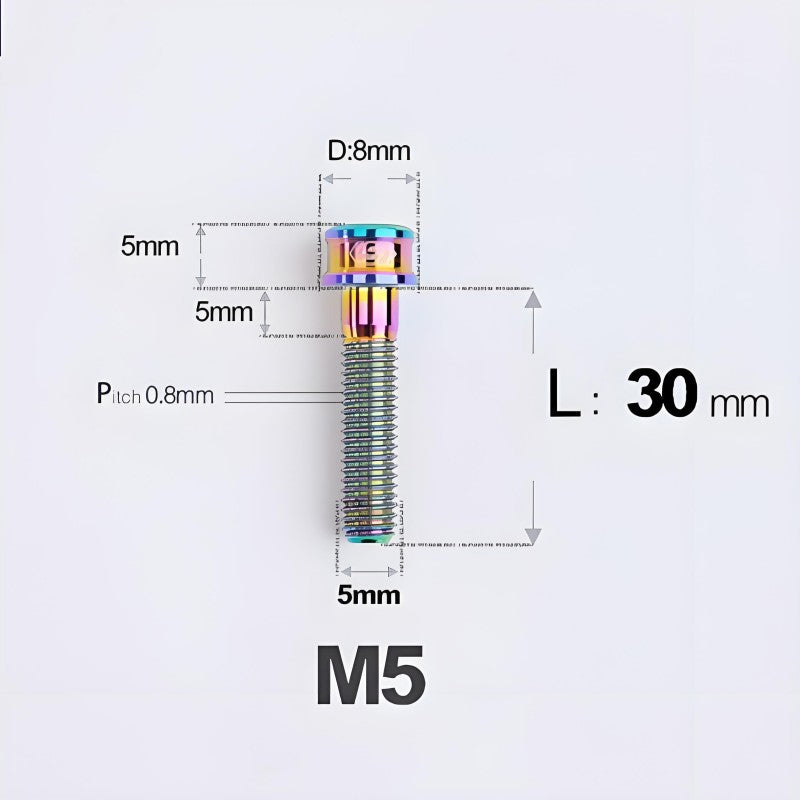 M5x10/12/16/18MM Titanium Bolts For Bike & Motorcycle