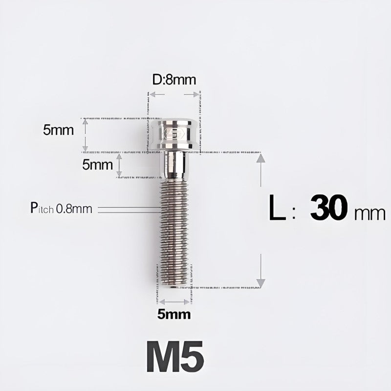 M5x10/12/16/18MM Titanium Bolts For Bike & Motorcycle