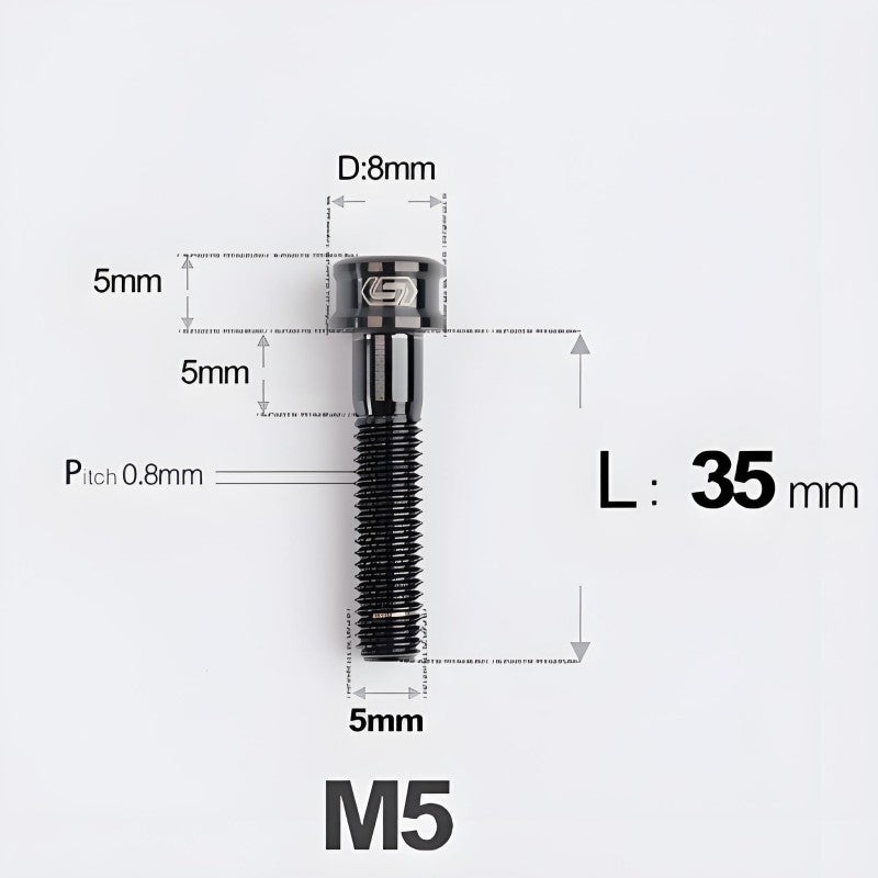 M5x10/12/16/18MM Titanium Bolts For Bike & Motorcycle