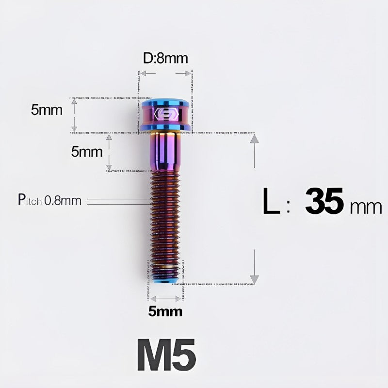 M5x10/12/16/18MM Titanium Bolts For Bike & Motorcycle