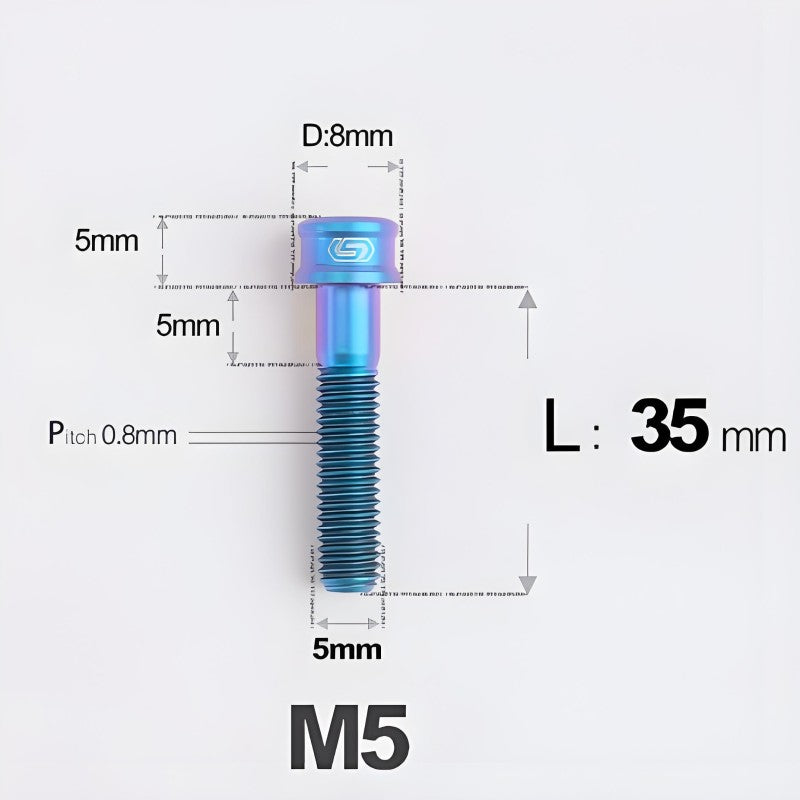 M5x10/12/16/18MM Titanium Bolts For Bike & Motorcycle