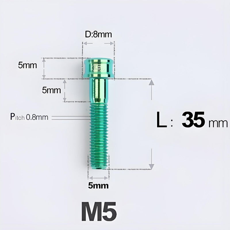 M5x10/12/16/18MM Titanium Bolts For Bike & Motorcycle