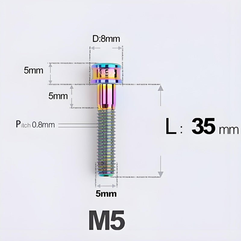 M5x10/12/16/18MM Titanium Bolts For Bike & Motorcycle