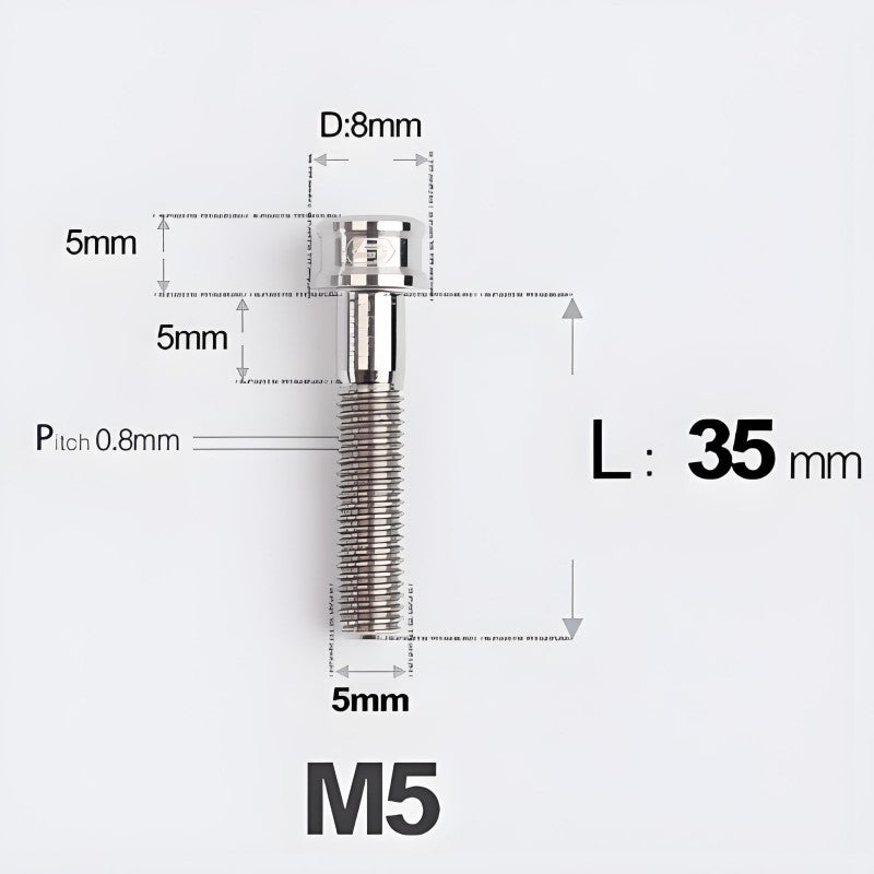 M5x10/12/16/18MM Titanium Bolts For Bike & Motorcycle