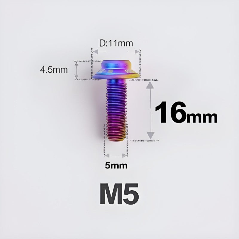 M5xL16mm Titanium Disc Brake Caliper Bolts for Flat Mount – Fits Shimano R8170/R8070 Candy