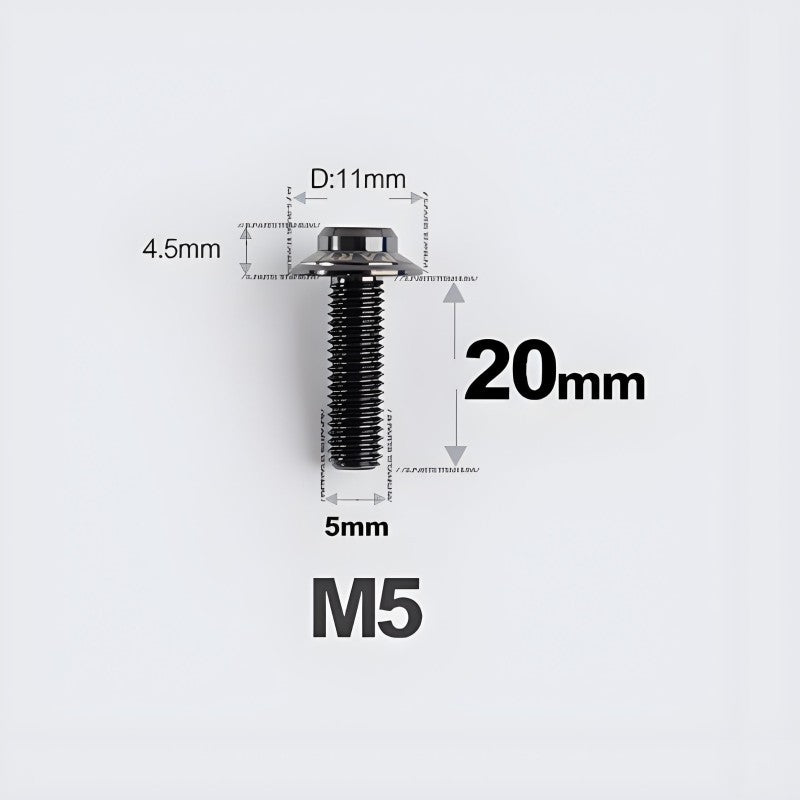 M5xL20mm Titanium Disc Brake Caliper Bolts for Flat Mount – Fits Shimano R8170/R8070 Black