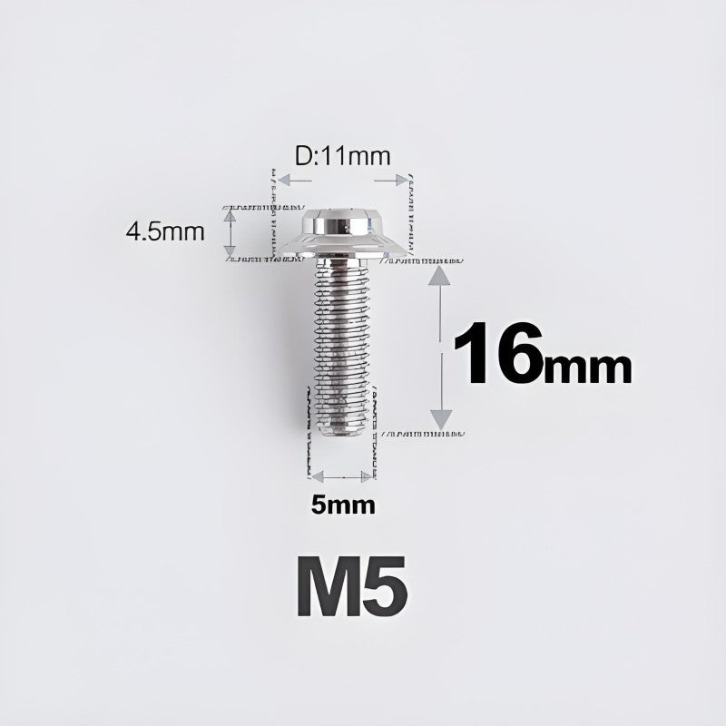 M5xL16mm Titanium Disc Brake Caliper Bolts for Flat Mount – Fits Shimano R8170/R8070 Titanium