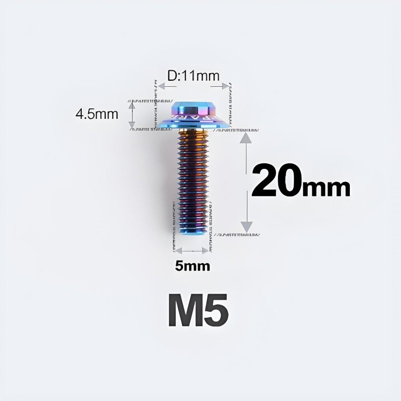M5xL20mm Titanium Disc Brake Caliper Bolts for Flat Mount – Fits Shimano R8170/R8070 Blue