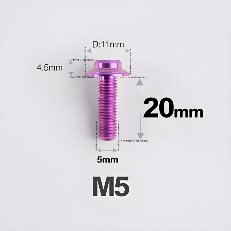 M5xL20mm Titanium Disc Brake Caliper Bolts for Flat Mount – Fits Shimano R8170/R8070 purple