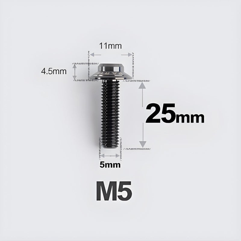 M5xL25mm Titanium Disc Brake Caliper Bolts for Flat Mount – Fits Shimano R8170/R8070 Black