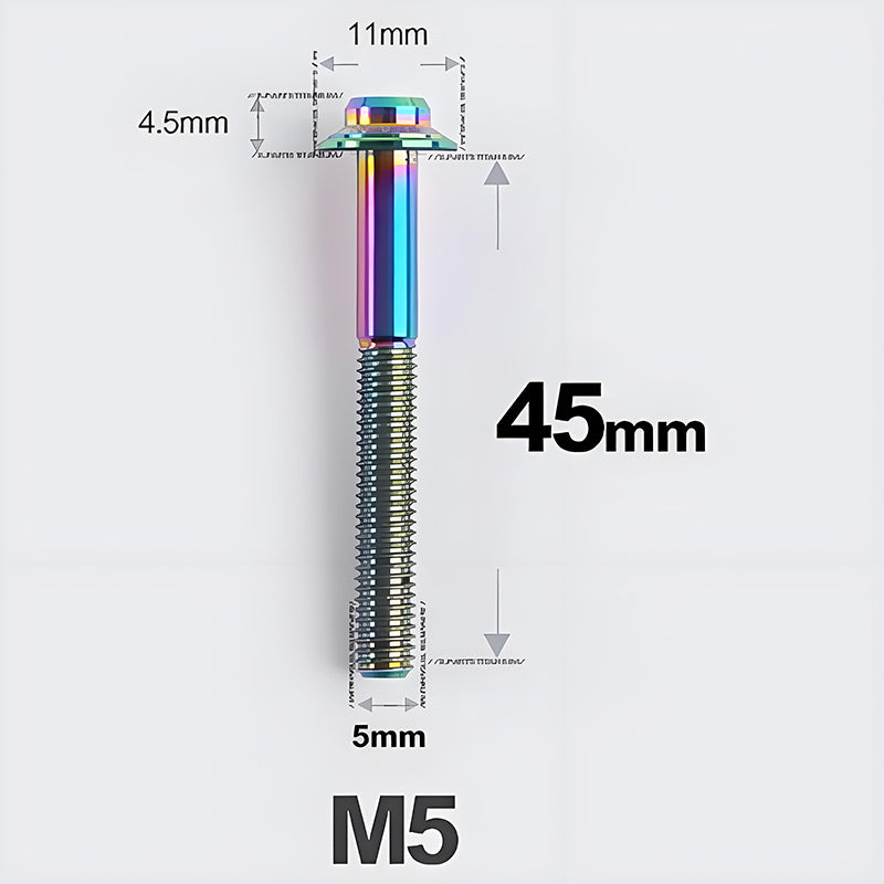 M5 Titanium Disc Brake Caliper Bolts for Flat Mount Fits Shimano R8170 R8070 45mm rainbow