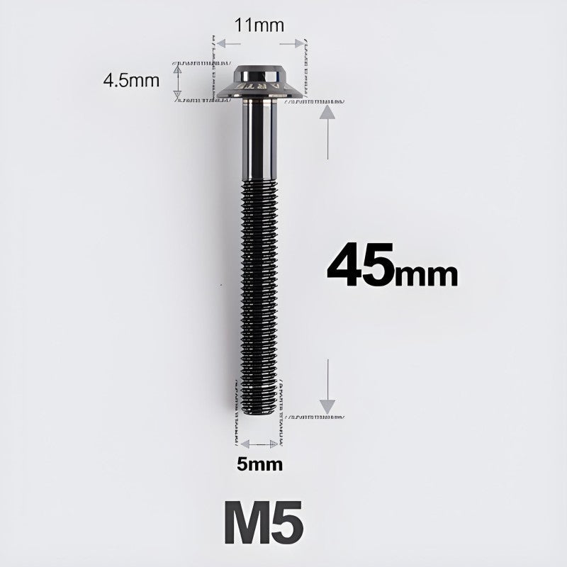 M5 Titanium Disc Brake Caliper Bolts for Flat Mount Fits Shimano R8170 R8070 45mm Black