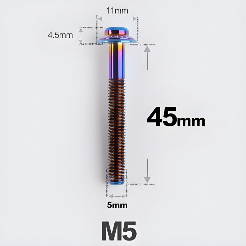 M5 Titanium Disc Brake Caliper Bolts for Flat Mount Fits Shimano R8170 R8070 45mm Blue