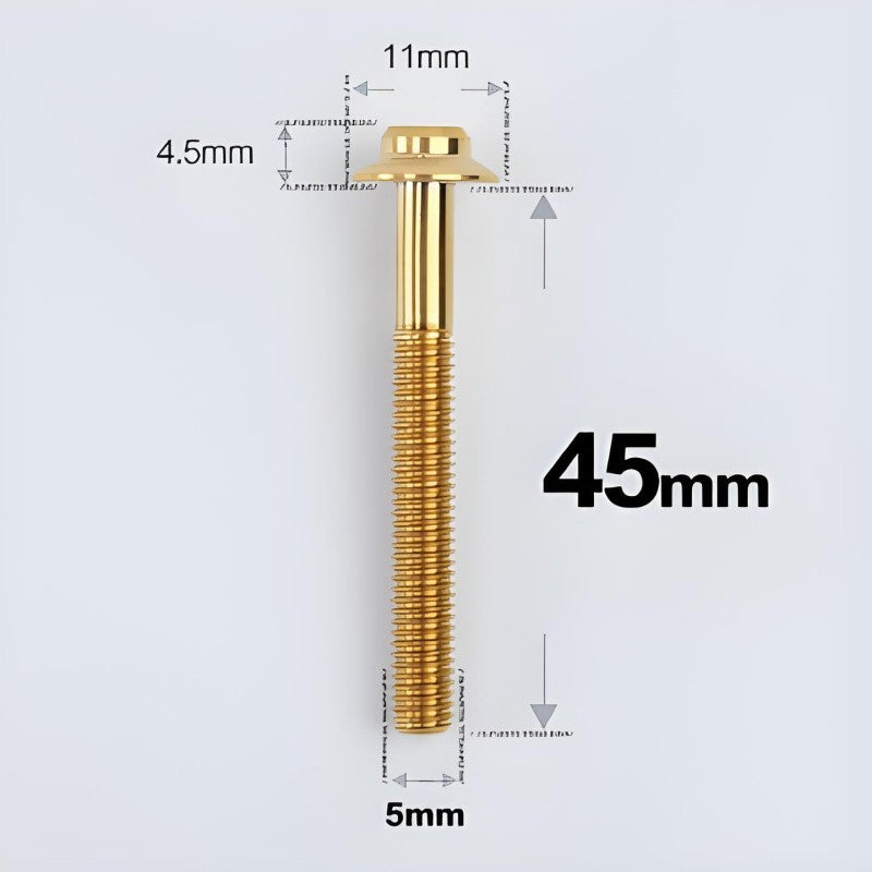 M5 Titanium Disc Brake Caliper Bolts for Flat Mount Fits Shimano R8170 R8070 45mm Gold