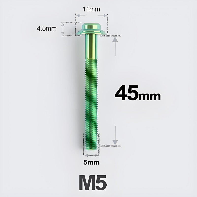 M5 Titanium Disc Brake Caliper Bolts for Flat Mount Fits Shimano R8170 R8070 45mm Green