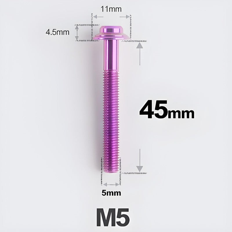M5 Titanium Disc Brake Caliper Bolts for Flat Mount Fits Shimano R8170 R8070 45mm Purple