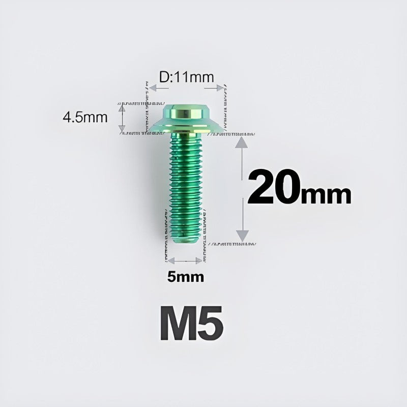 M5xL20mm Titanium Disc Brake Caliper Bolts for Flat Mount – Fits Shimano R8170/R8070 Green