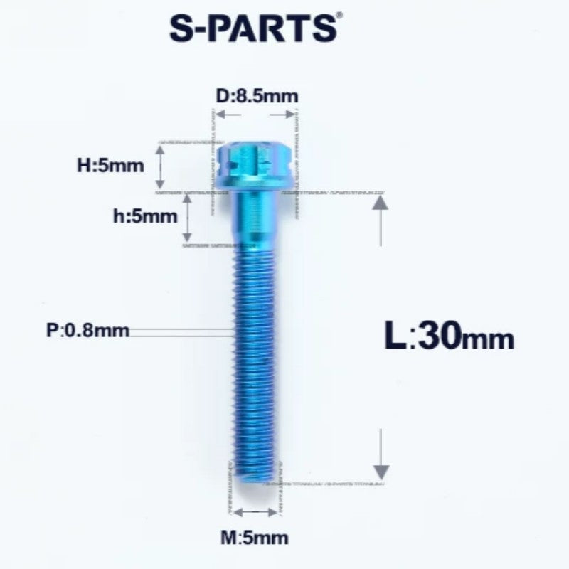 M5 X L6 8 12 30MM Titanium Bolts For Motorcycle