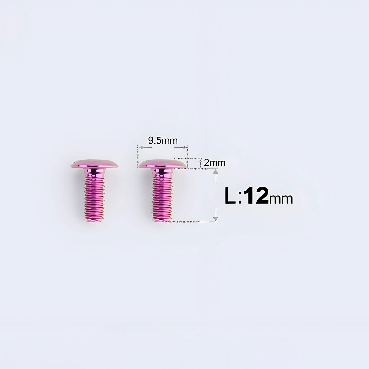 M5x12mm Titanium Flat Head Bottle Cage Bolts for MTB & Road Bikes