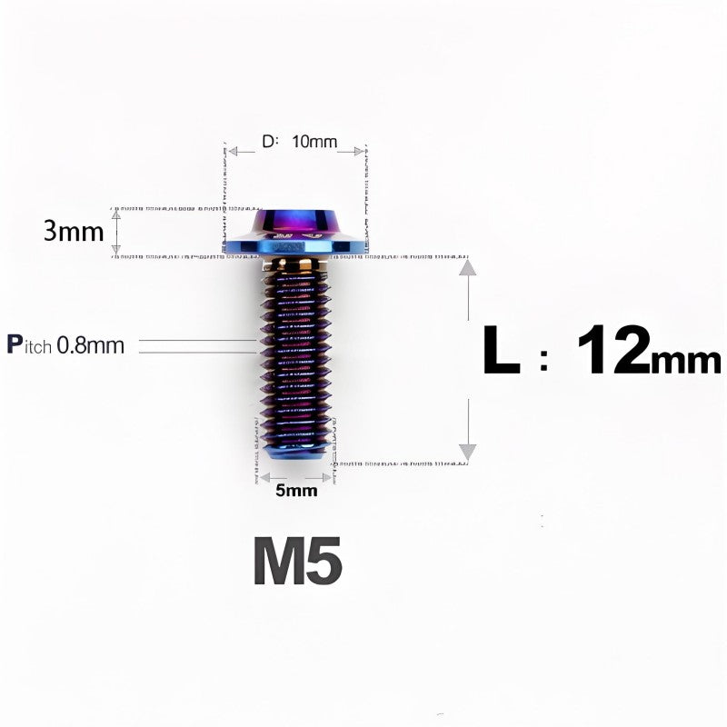 M5/M6x12mm Titanium Disc Bolts for ARAI RAPIDE-NEO Helmet Series