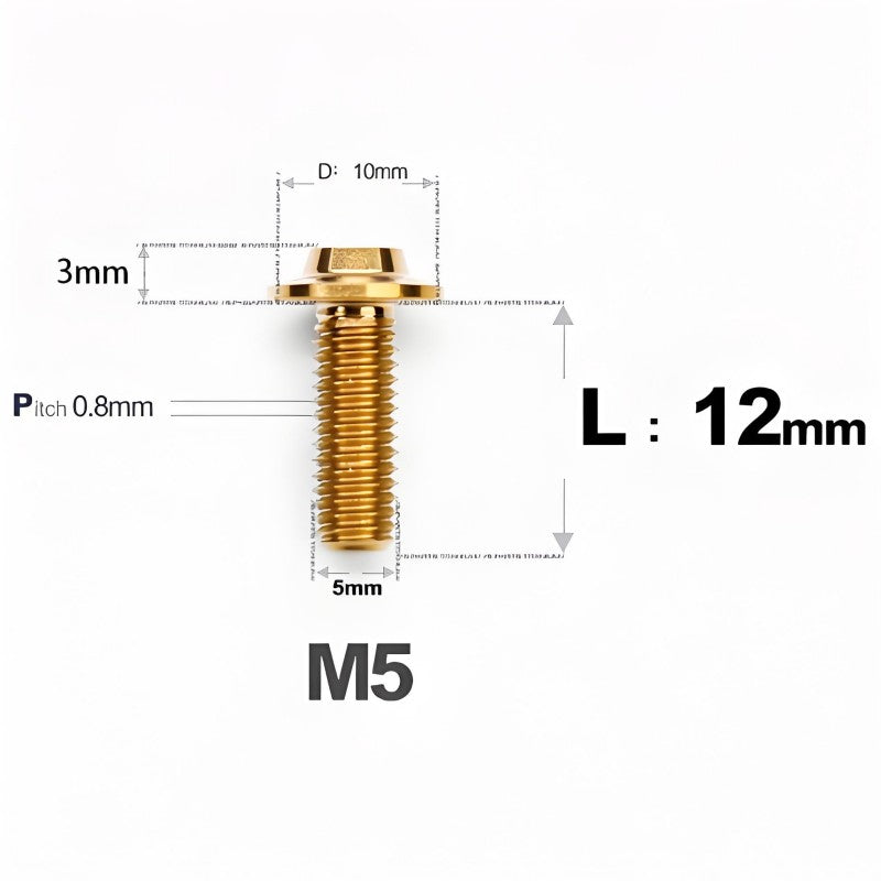 M5/M6x12mm Titanium Disc Bolts for ARAI RAPIDE-NEO Helmet Series