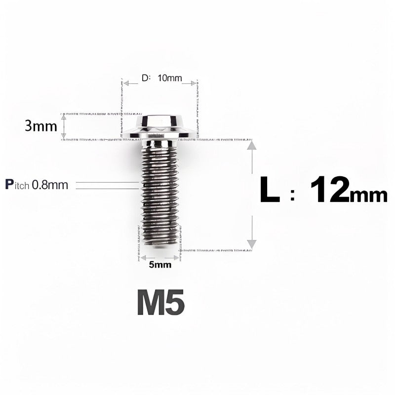 M5/M6x12mm Titanium Disc Bolts for ARAI RAPIDE-NEO Helmet Series