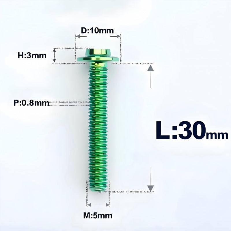 M5x6-30mm Titanium Bolts for E-bike & Motorcycle - D10mm