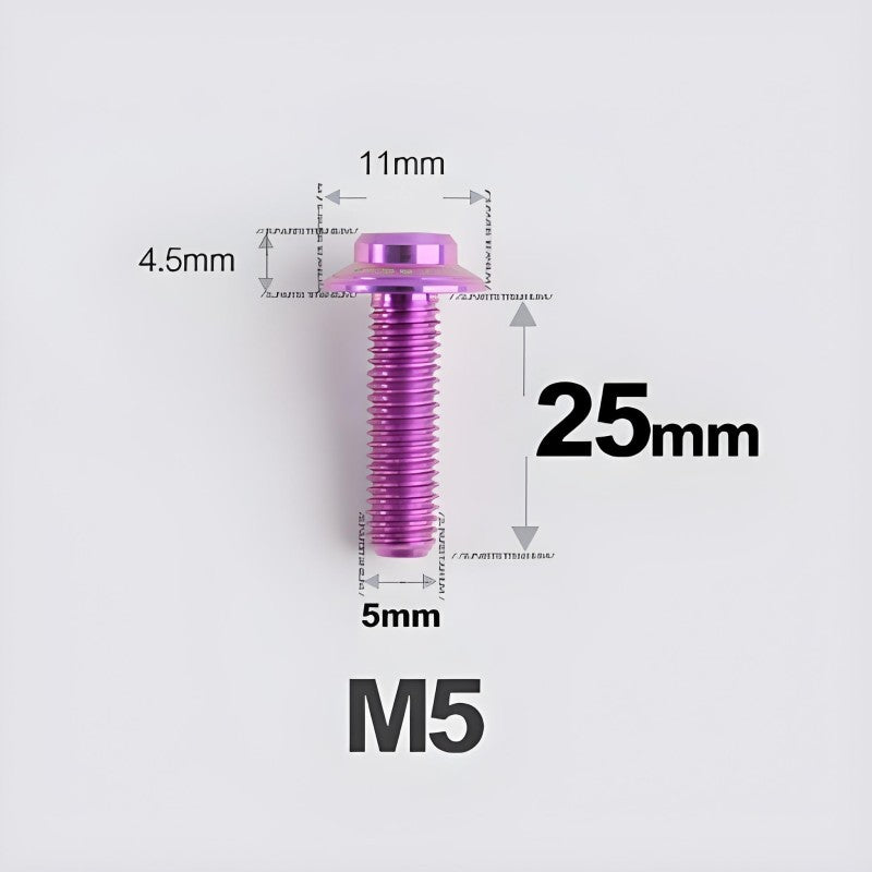M5xL25mm Titanium Disc Brake Caliper Bolts for Flat Mount – Fits Shimano R8170/R8070 Purple