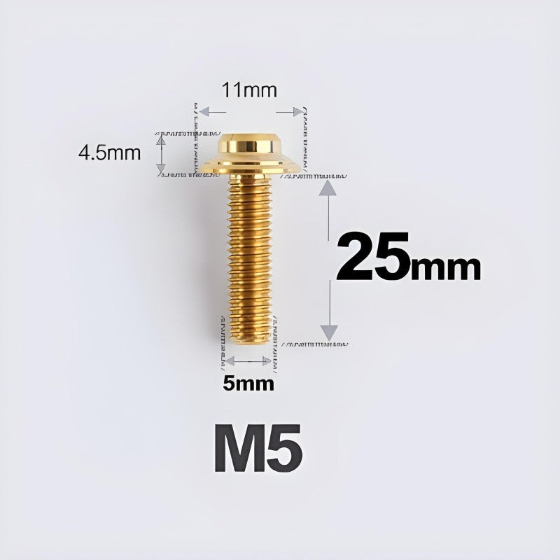 M5xL25mm Titanium Disc Brake Caliper Bolts for Flat Mount – Fits Shimano R8170/R8070 gold