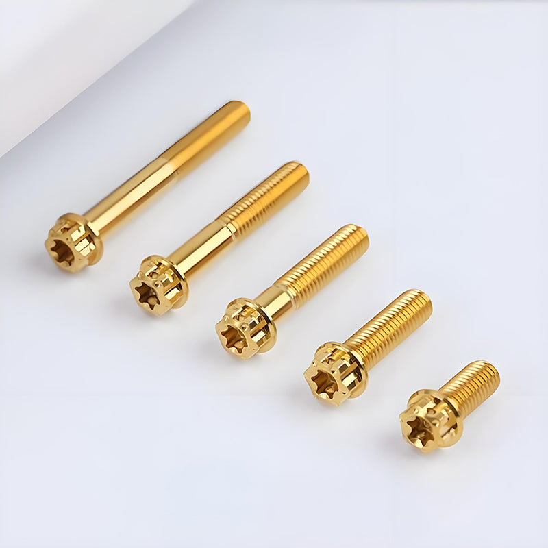M6 Titanium Full Thread Bolts (8-30mm) for Motorcycles, Bicycles, and E-Bikes