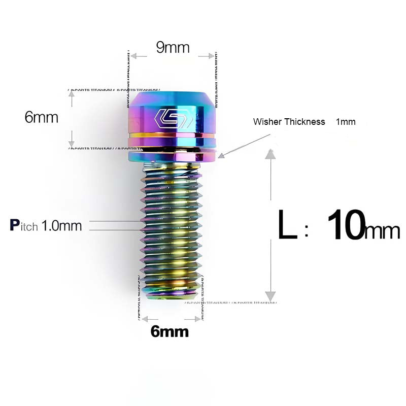 M6*17/19/25/30 Crankset Titanium Bolts with Washers for Disc Brake