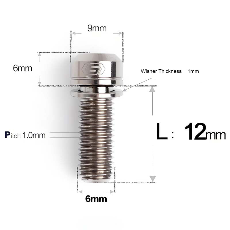 M6*17/19/25/30 Crankset Titanium Bolts with Washers for Disc Brake