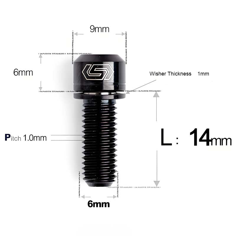 M6*17/19/25/30 Crankset Titanium Bolts with Washers for Disc Brake