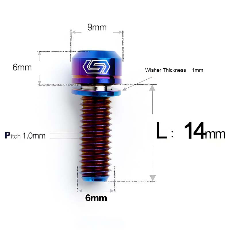 M6*17/19/25/30 Crankset Titanium Bolts with Washers for Disc Brake